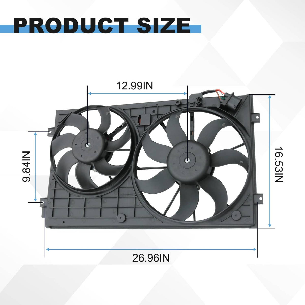 Solidspare Radiator Condenser Fan For Volkswagen Jetta Beetle 2.0L 2.5L L4 L5 VW3120100