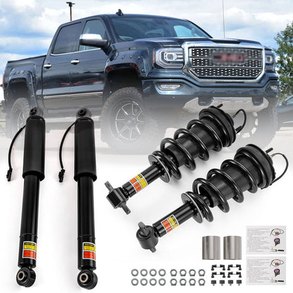 Solidspare 4Pcs Front + Rear Shock Strut for GMC Sierra 1500 Denali 2015 2016 2017 2018