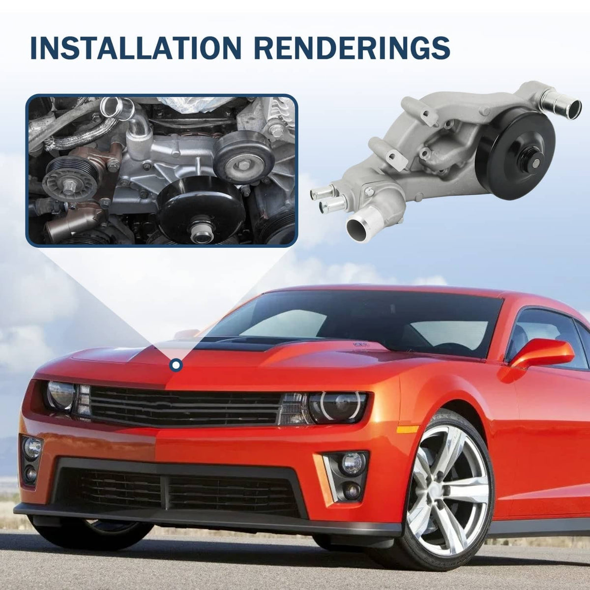 Solidspare Engine Water Pump Fits Chevrolet Camaro 10-15 6.2L Naturally Aspirated 19207665