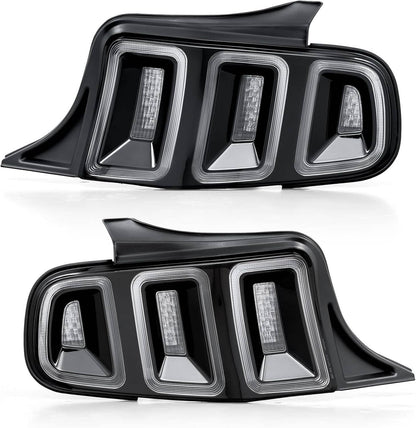 Solidspare For 2010-2014 Ford Mustang Full LED w/ Sequential Tail Lights Black Brake Lamps