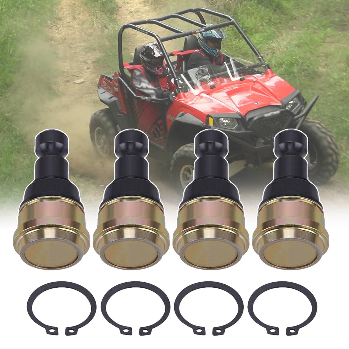 Solidspare 4 Pack Style Upper Lower Front Ball Joints for Polaris RZR 570 800 All Models
