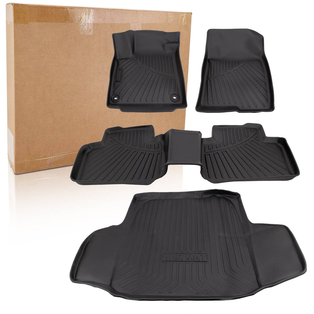 Solidspare Floor Mats Cargo Liner For 2018-2022 Honda Accord Sedan Waterproof Liners TPE