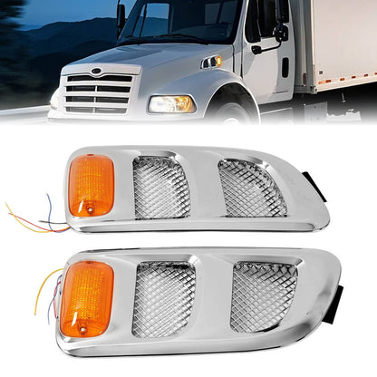 Solid Spare Pair Hood Side Vents Silvery Air Intake Trim Fit 1997-2009 Sterling Truck