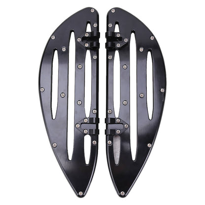 Solidspare Black Front&Rear Passenger Floorboards Foot Pegs For Harley Touring Dyna Softail