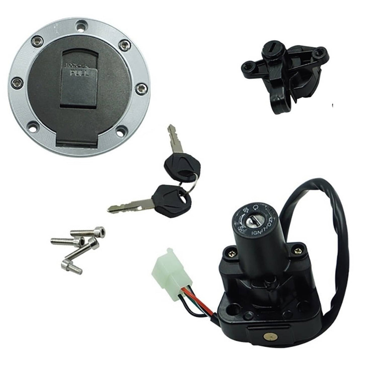Solidspare Ignition Switch Gas Cap Seat Lock Key for Yamaha YZF1000 YZF600R XJR600 XJR400