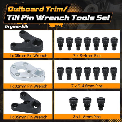 Solidspare New Outboard Trim Tilt Pin Wrench Tool Set for Yamaha Suzuki Johnson Evinrude