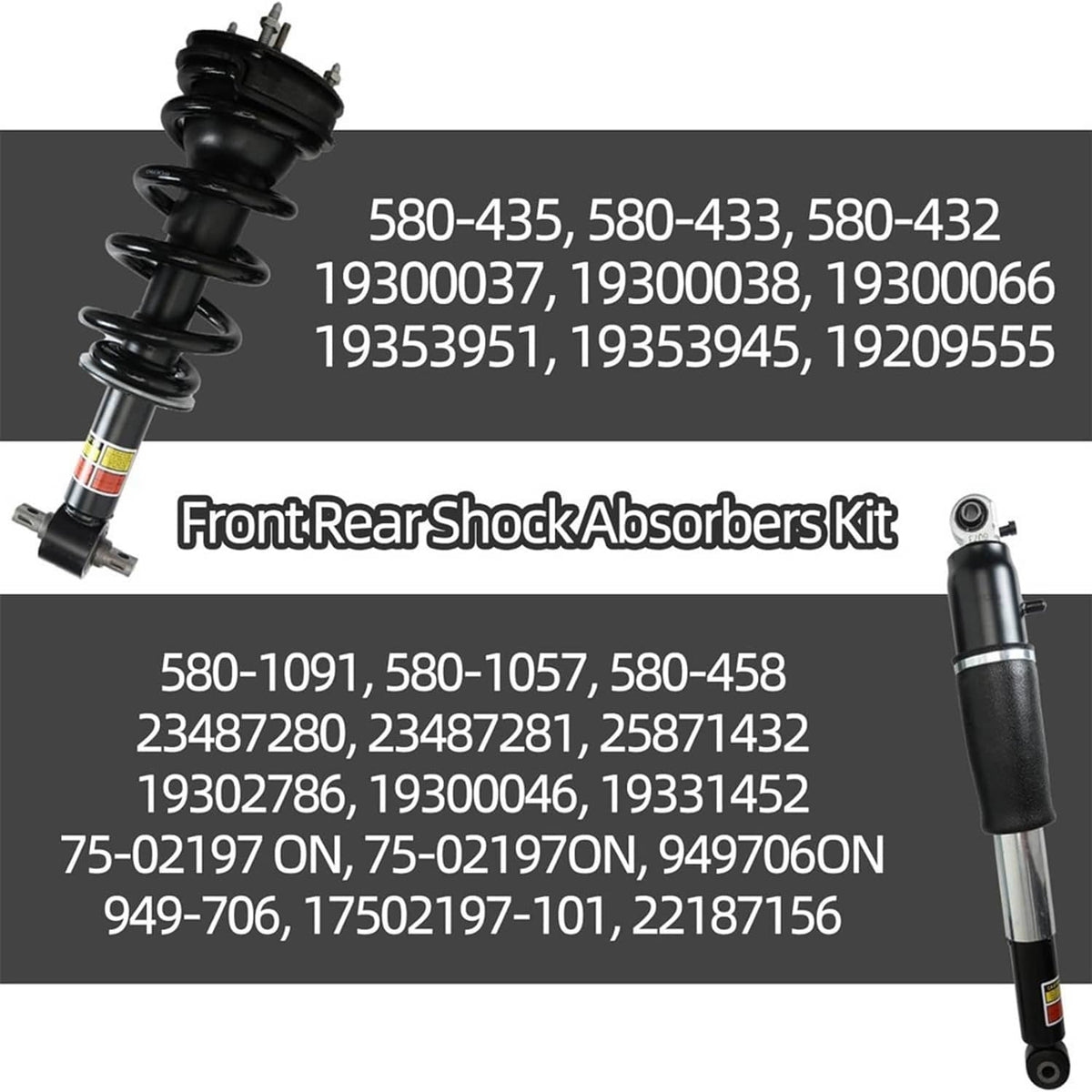 Solidspare New 4x Front Rear Shock Struts w/Magneride For 2007-2014 Cadillac Chevrolet GMC