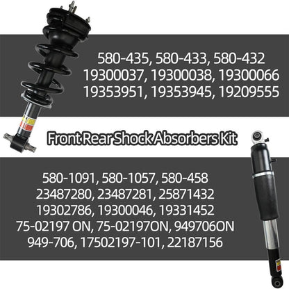 Solidspare New 4x Front Rear Shock Struts w/Magneride For 2007-2014 Cadillac Chevrolet GMC