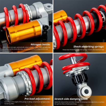 Solidspare FOR HONDA TRX400EX TRX450ER TRX450R FRONT & REAR SHOCKS ABSORBERS SET STAGE 3