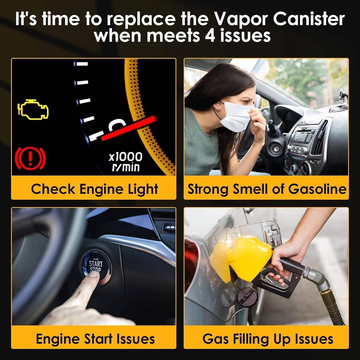 Solidspare Fuel Vapor Charcoal Canister 777400C011 For 2001-2004 Toyota Sequoia SR5 V8 Gas