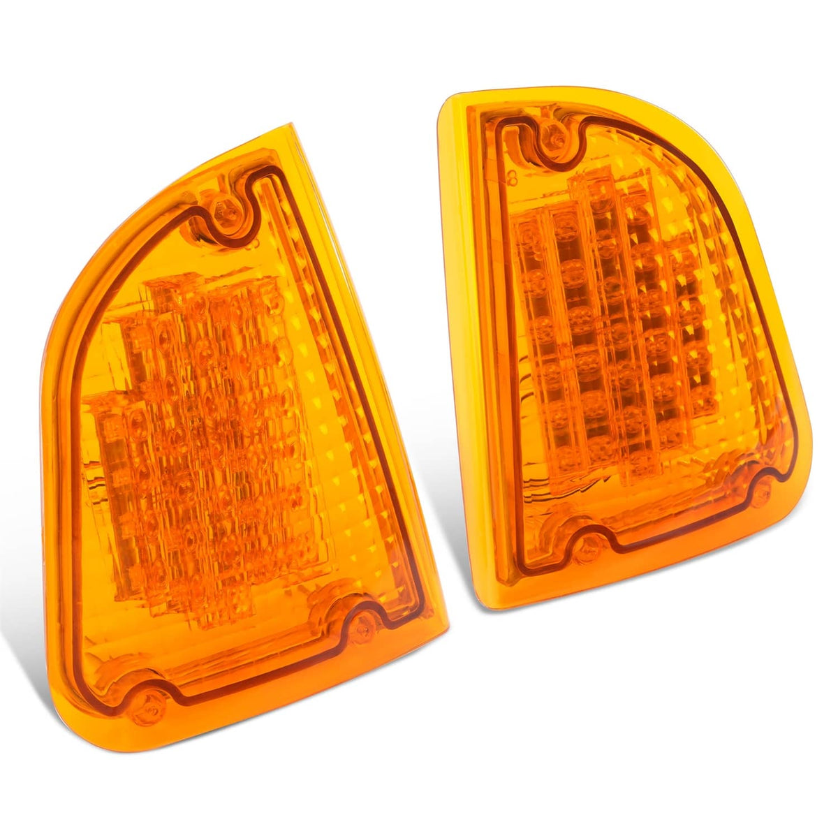 Solid Spare Pair Amber LED Turn Signal Lights For KW Kenworth K300 T300 T330 T600 1986-2008