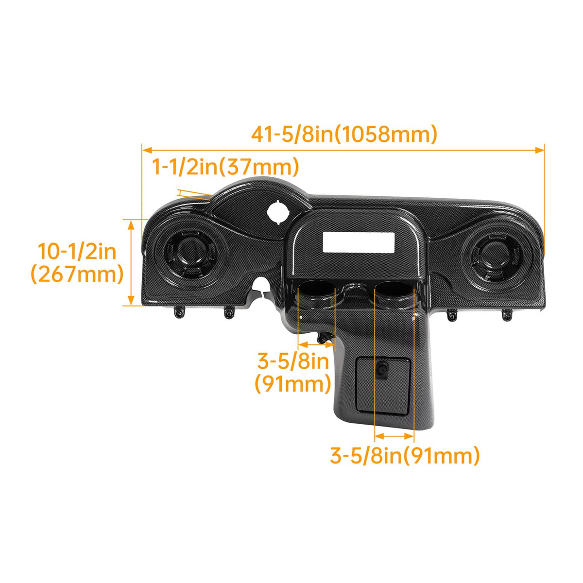 Solidspare Golf Cart Carbon Fiber Style Radio & Speaker Dash Cover For EZGO RXV 2008-up