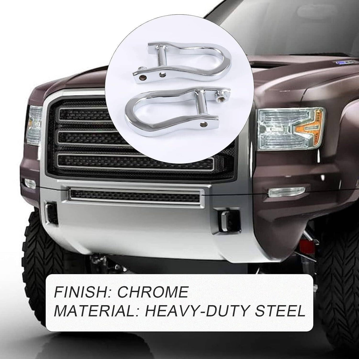 Solidspare 2Pcs Chrome Tow Hooks 84072462 for Chevrolet GMC Silverado Sierra 1500 2007-2019