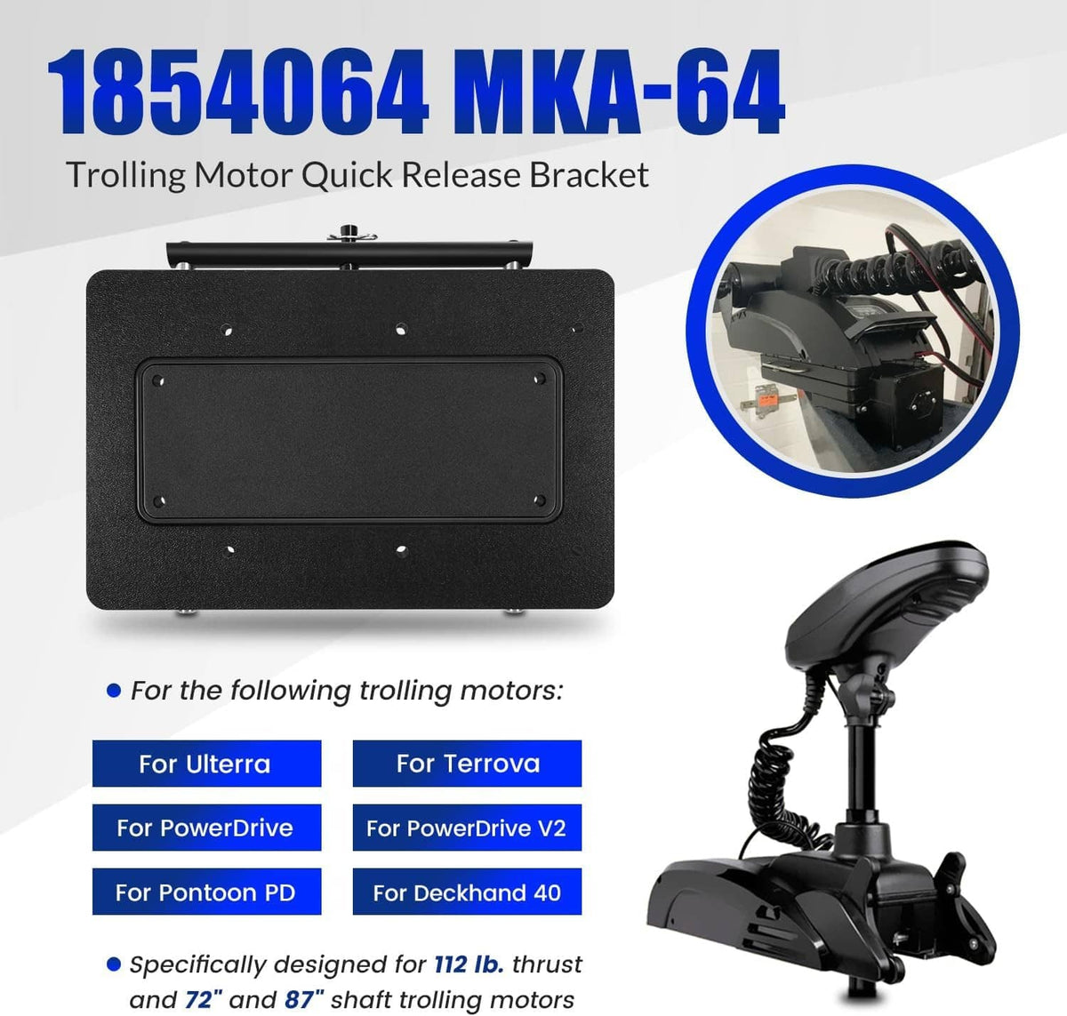 Solidspare 1854064 MKA-64 Quick Release Bracket fit for Ulterra, Terrova, PowerDrive, Black