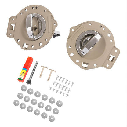 Solid Spare For Jeep Commander 2006-2010 Silvery & Tan Inside Inner Door Handle Chrome