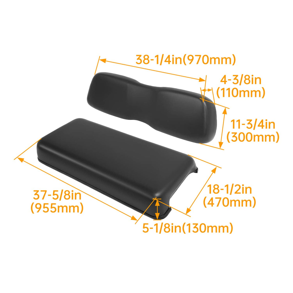 Solidspare For Club Car DS 2000.5-up Golf Cart Front Seat Back & Bottom Cushion Assembly