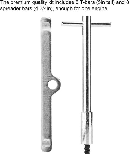 Solidspare Chrome T-Bar, 4-1/4" Tall Valve Cover Bolts, Hold Down Kit for Chevy SBC 283-350