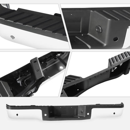 Solidspare Chrome Rear Step Bumper Assembly With Sensor Holes For Ford F-150 F150 2009-2014