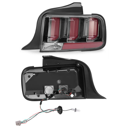 Solid Spare For Ford Mustang 2005-2009 Clear Lens LED Tail Lights Rear Brake Lamps Set 05-09