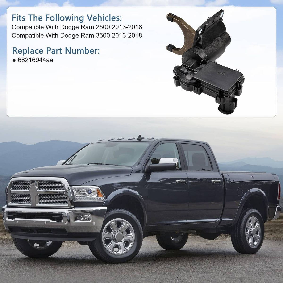 Solidspare For 2013 2014-2018 Dodge Ram 2500 3500 4WD Front Axle Disconnect Actuator Fork