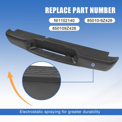 Solidspare Black Rear Step Bumper Assembly For 1998-2004 Chevrolet S10 GMC Sonoma