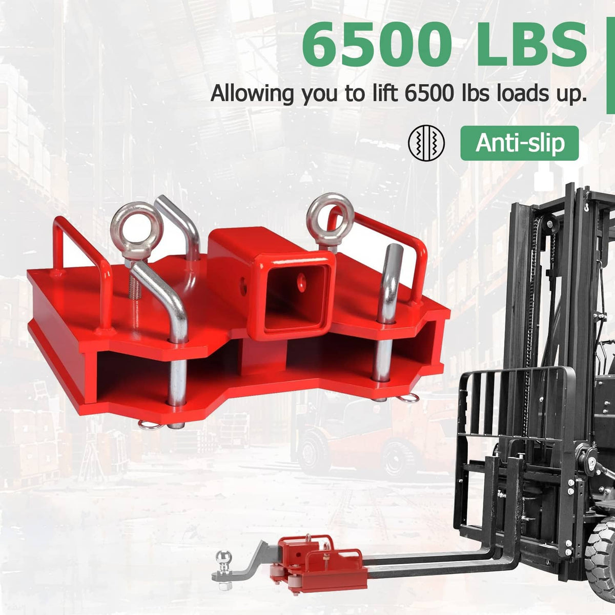 Solidspare Forklift Trailer Hitch Receiver 2'' Tow Hitch Attachments for Dual Pallet Fork