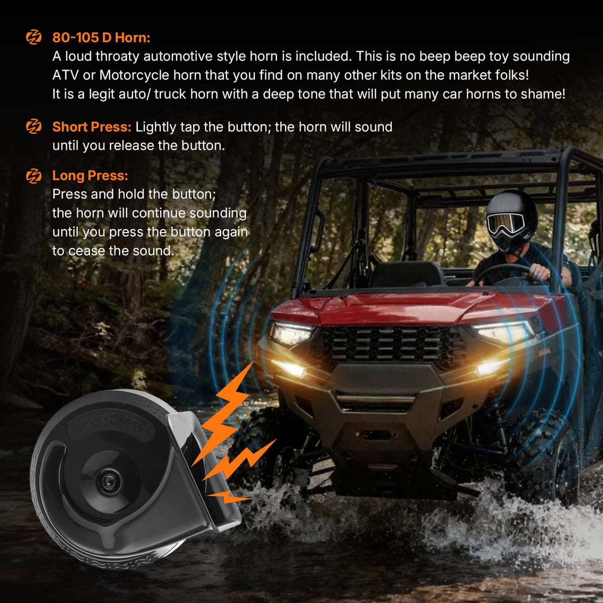 Solidspare No Hole UTV ATV Turn Signal Street Legal Blinker Kit for Polaris Can-Am CFMoto