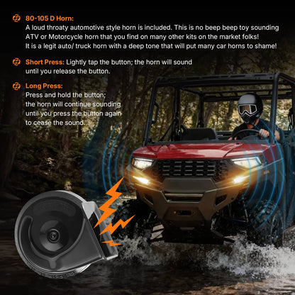 Solidspare No Hole UTV ATV Turn Signal Street Legal Blinker Kit for Polaris Can-Am CFMoto