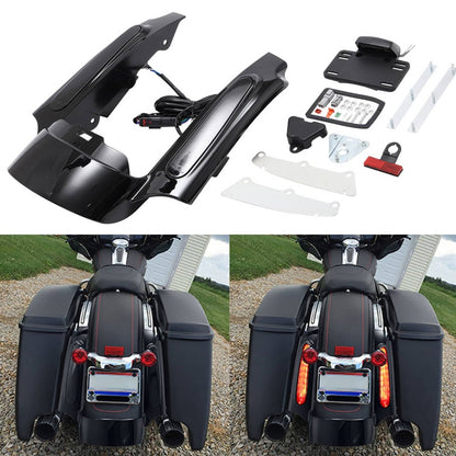 Solidspare Rear Fender w/Fascia LED Tail Light For Harley Touring Electra Street Road Glide