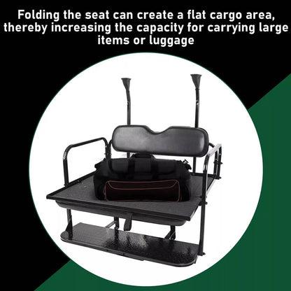 Solidspare Golf Cart Flip Rear Back Seat Kit Black For Club Car Precedent Tempo Onward 04+