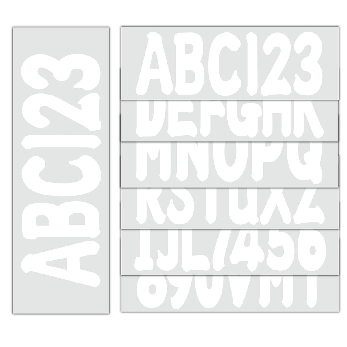 Solid Spare 4 Sets of 3" Marine Boat White Sticker Decal A-Z Letters and 0-9 Numbers