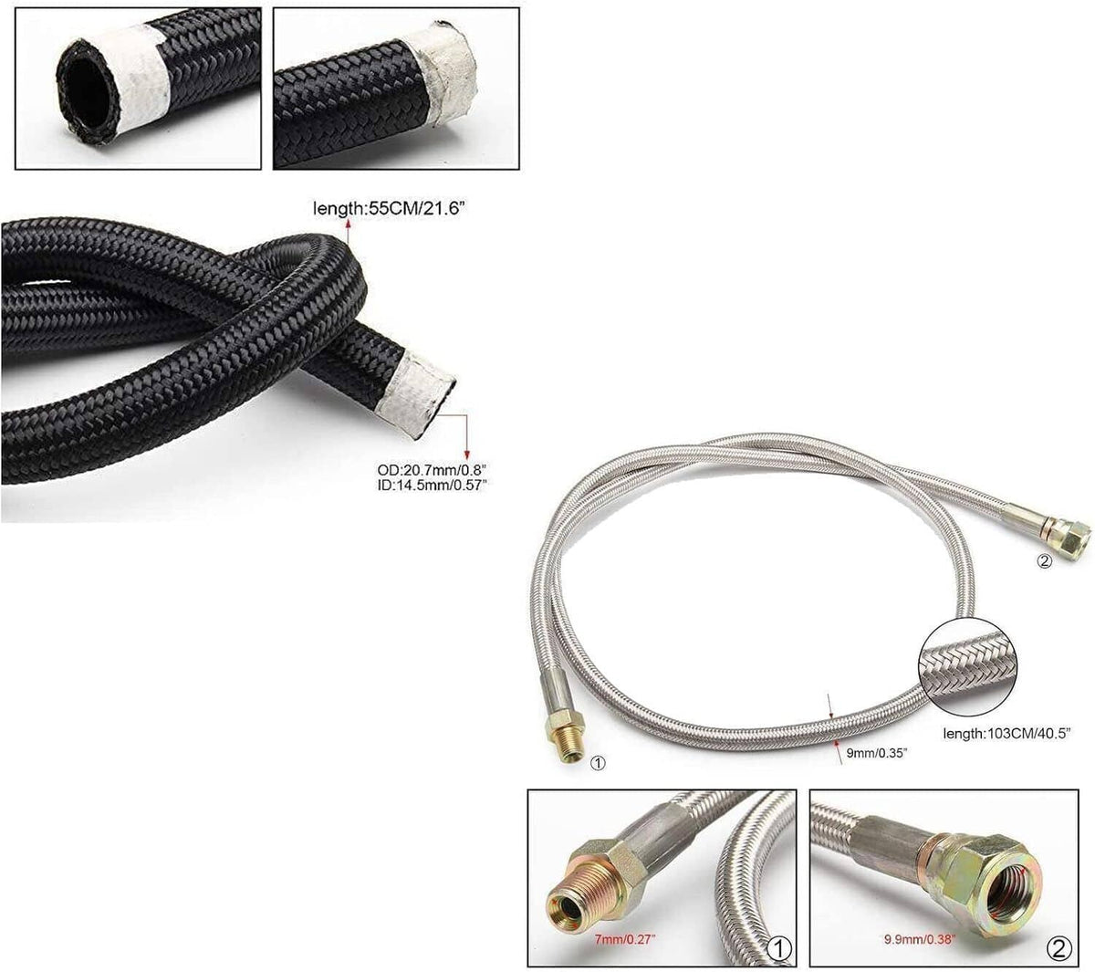 Solidspare Oil Feed Line+10AN Oil Drain Return Fitting Kit For Turbo T3 T4 T6 GT45 T04E T66
