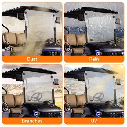 Solidspare Fits for EZGO RXV Front Tinted Full Windshield Windscreen 2008-UP Folding Style
