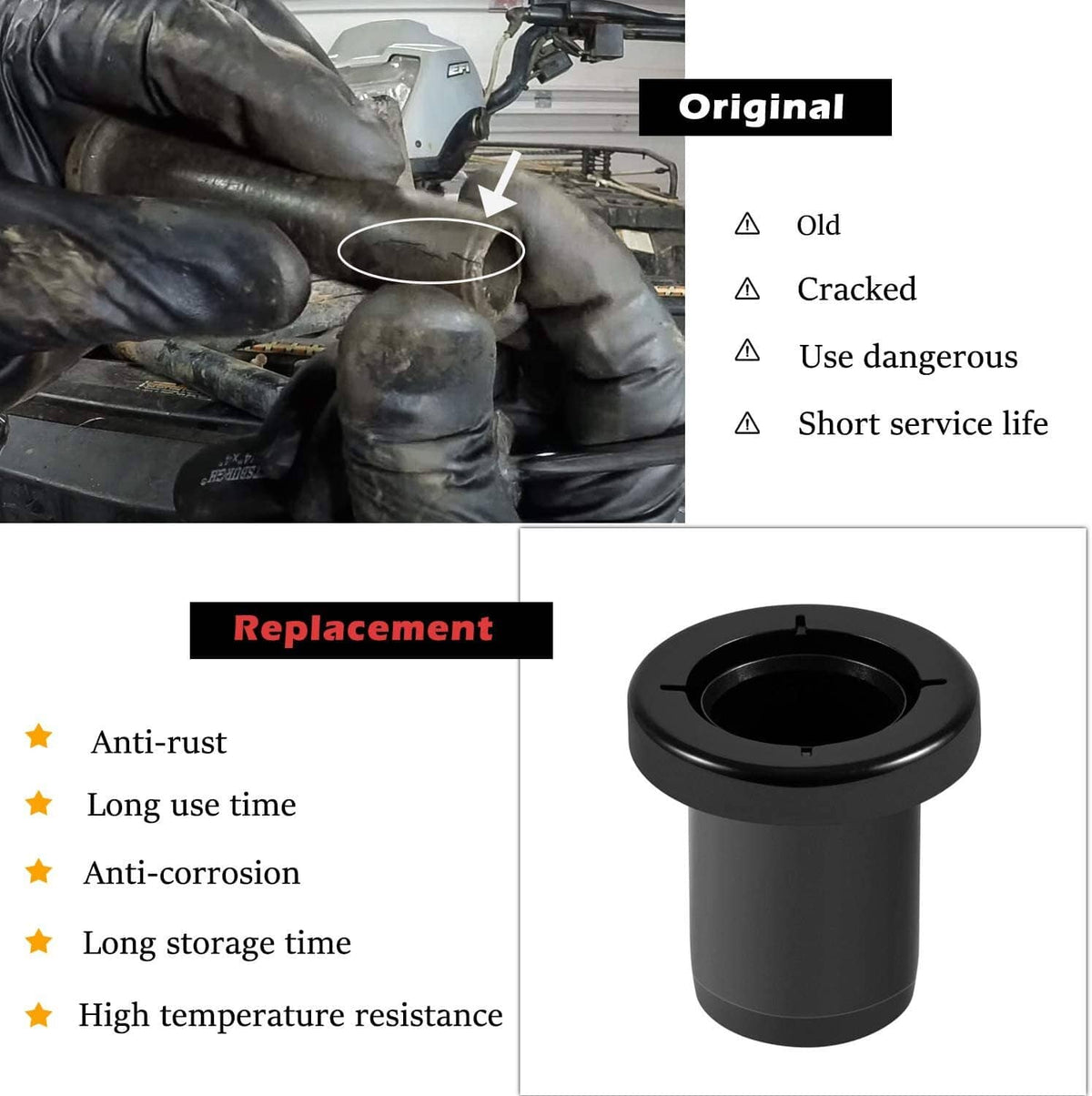 Solid Spare Rear Suspension A-Arm Bushing Kit for Polaris Sportsman 500 RSE 400 4x4 700