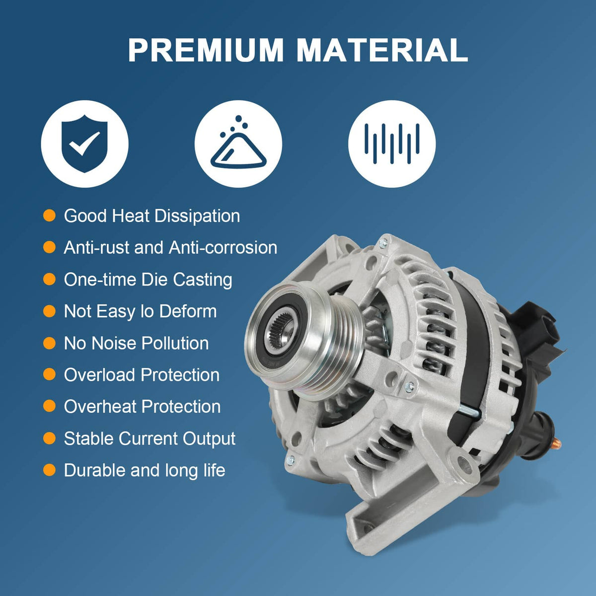 Solidspare Alternator For 11682 Chevrolet Malibu 2013-2015 2.5L 2016-2019 2.0L 104210-1962