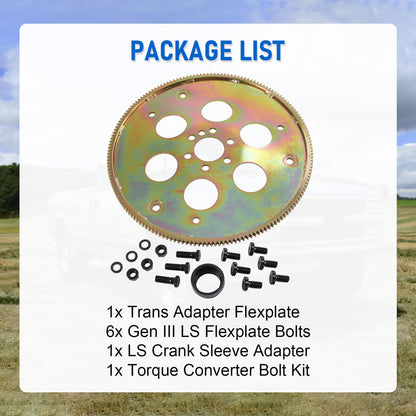 Solidspare Transmission Adapter Kit for Gen III GM LS V8 TH350 700R4 4.8L 5.3L 6.0L truck
