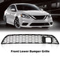 For Nissan Sentra 2016-2018 19 Front Bumper Lower Grille Black Plastic With Hole