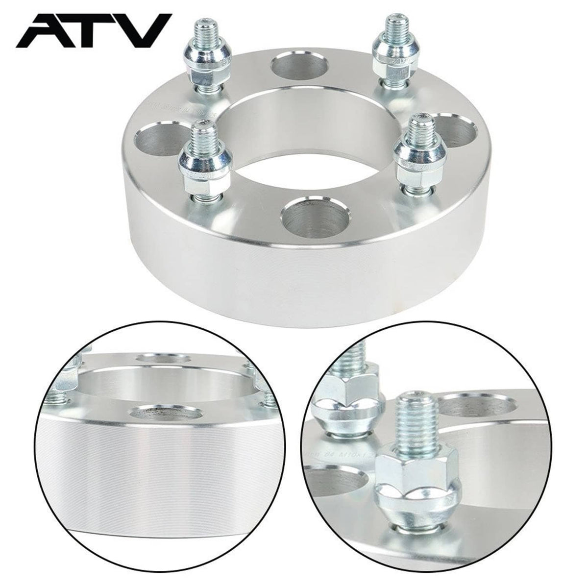 Solidspare 2× 1.5" Wheel Spacer 4x110 74mm M10x1.25 Silver For Suzuki 2002-2007 Eiger 400