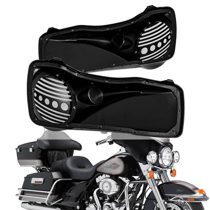 Solidspare Pair L&R 8" Speaker Lids w/ Tweeter port Fits Harley 1994-2013 Touring Models