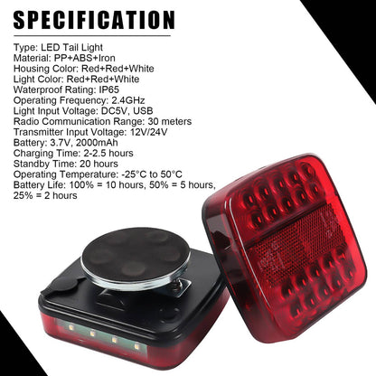 Solidspare Wireless Magnetic Trailer Lights – Rechargeable LED TailLight Kit For Trailer