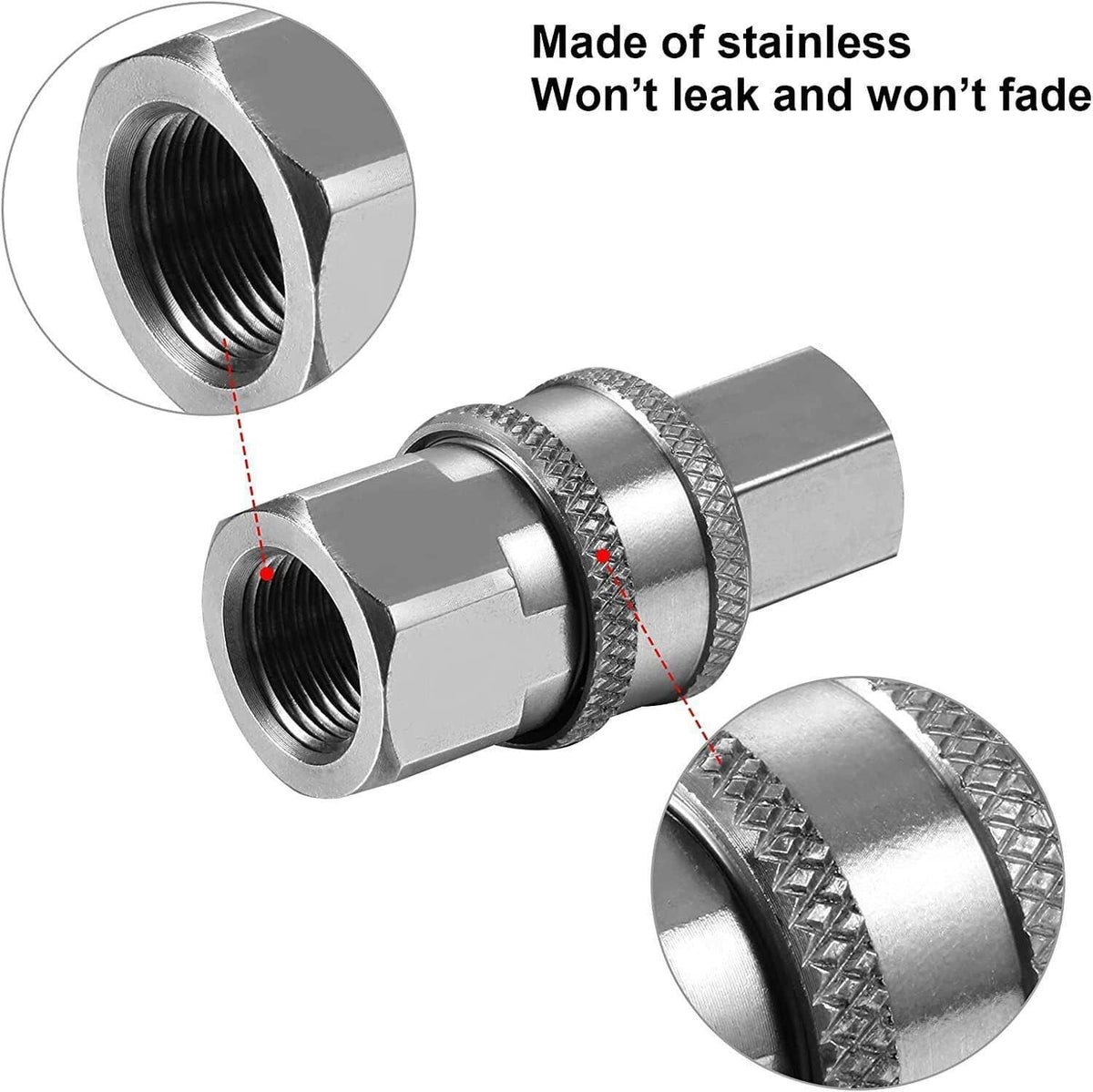 Solidspare 8Pcs NPT 3/8 Inch Stainless Steel Male and Female Quick Connector Kit Pressure
