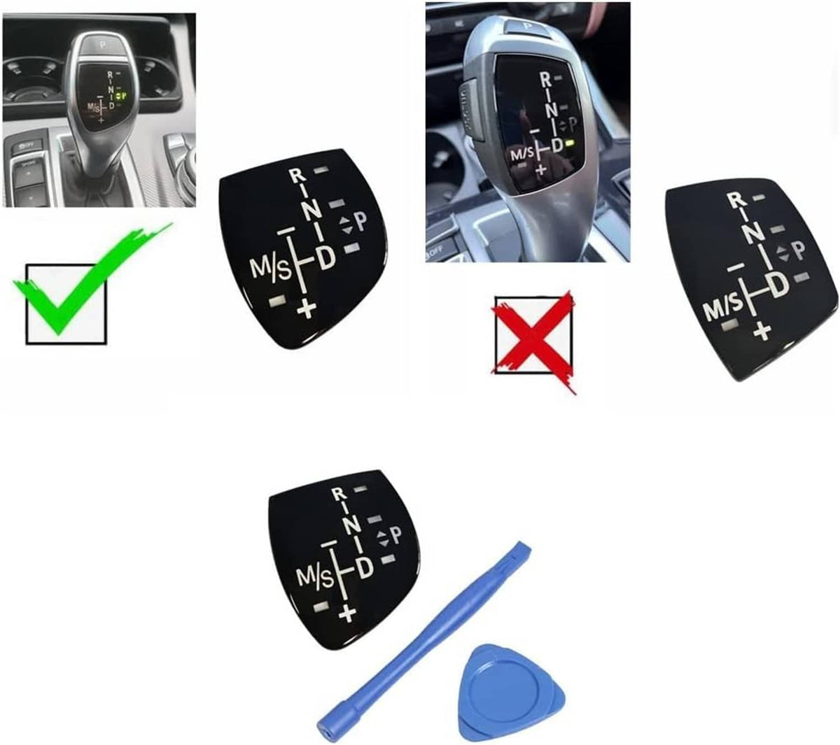 Solid Spare Black Gear Shifter Knob Panel Cover Sticker Trim For BMW F01 F10 F15 F30 F35 F18