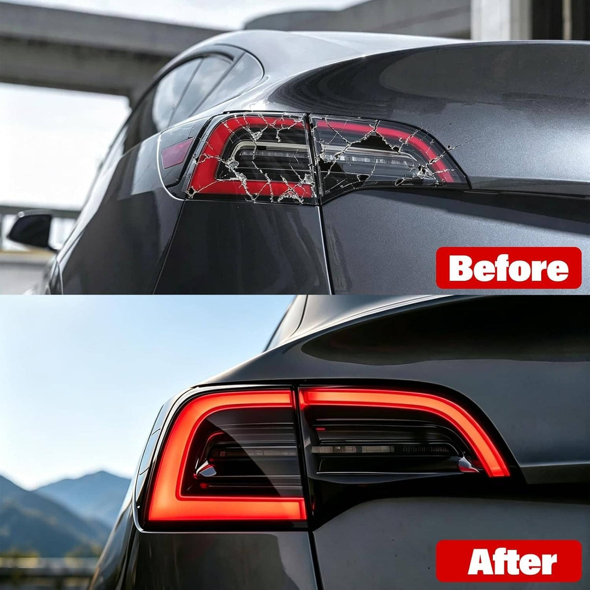 Solidspare 4Pins Left LED Tail Light Assembly For 2019-2024 Tesla Model Y Rear Driver Side