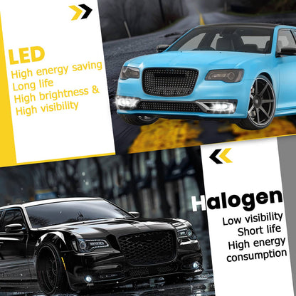 Solid Spare Pair LED Chrome Fog Lights Driver Passenger Side For Chrysler 300 2015-2024 2021
