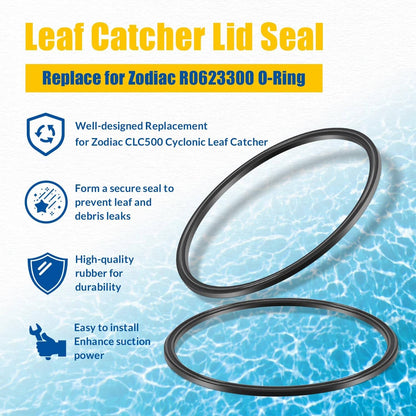 Solidspare R0623300 O-Ring Seal for Zodiac CLC500 Cyclonic Leaf Catcher, Black (2-Pack)