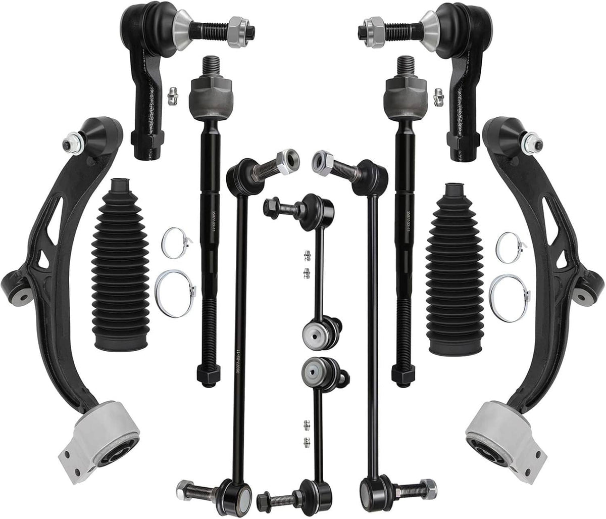 Solidspare 12Pcs Front Lower Control Arm Ball Joint Tie Rod End For 2011-2017 Ford Explorer