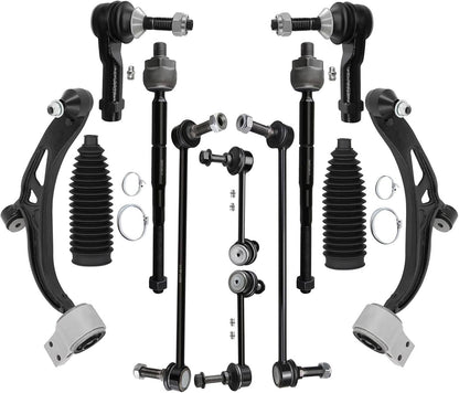 Solidspare 12Pcs Front Lower Control Arm Ball Joint Tie Rod End For 2011-2017 Ford Explorer