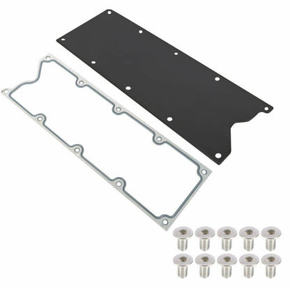 Solidspare Billet Knock Sensor Delete LS6 LSX & GASKET Plate For LS Gen 3 VALLEY PAN Cover