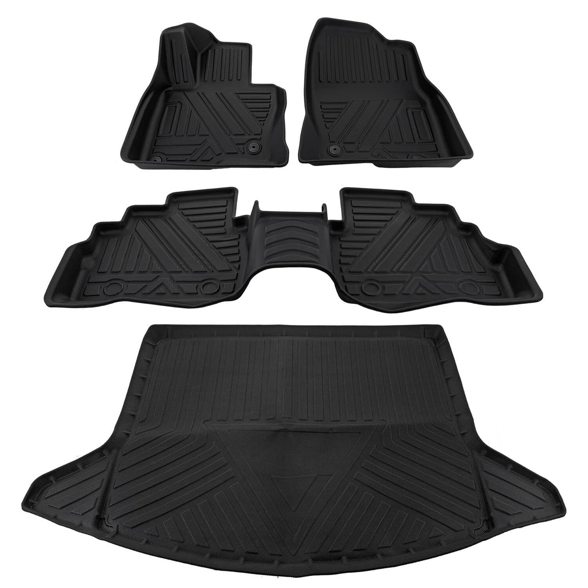 Solidspare Heavy Duty Floor Mats Cargo Liners Black For 2017-2025 Mazda CX-5 TPE Rubber