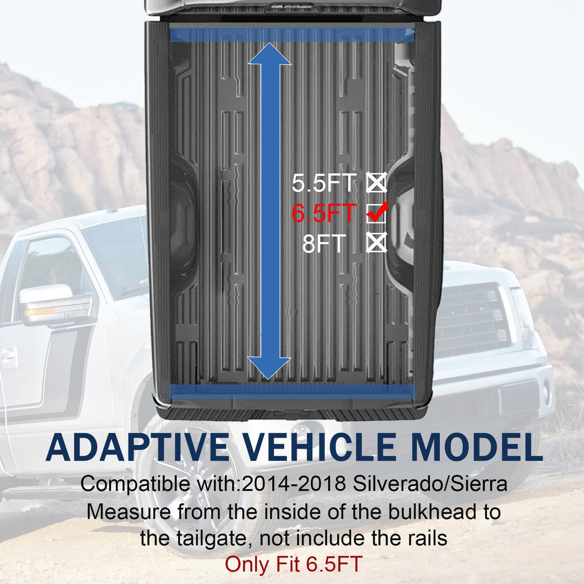 Solidspare 6.5FT Bed Soft Roll-up Tonneau Cover For 2014-2025 Chevy Silverado GMC Sierra
